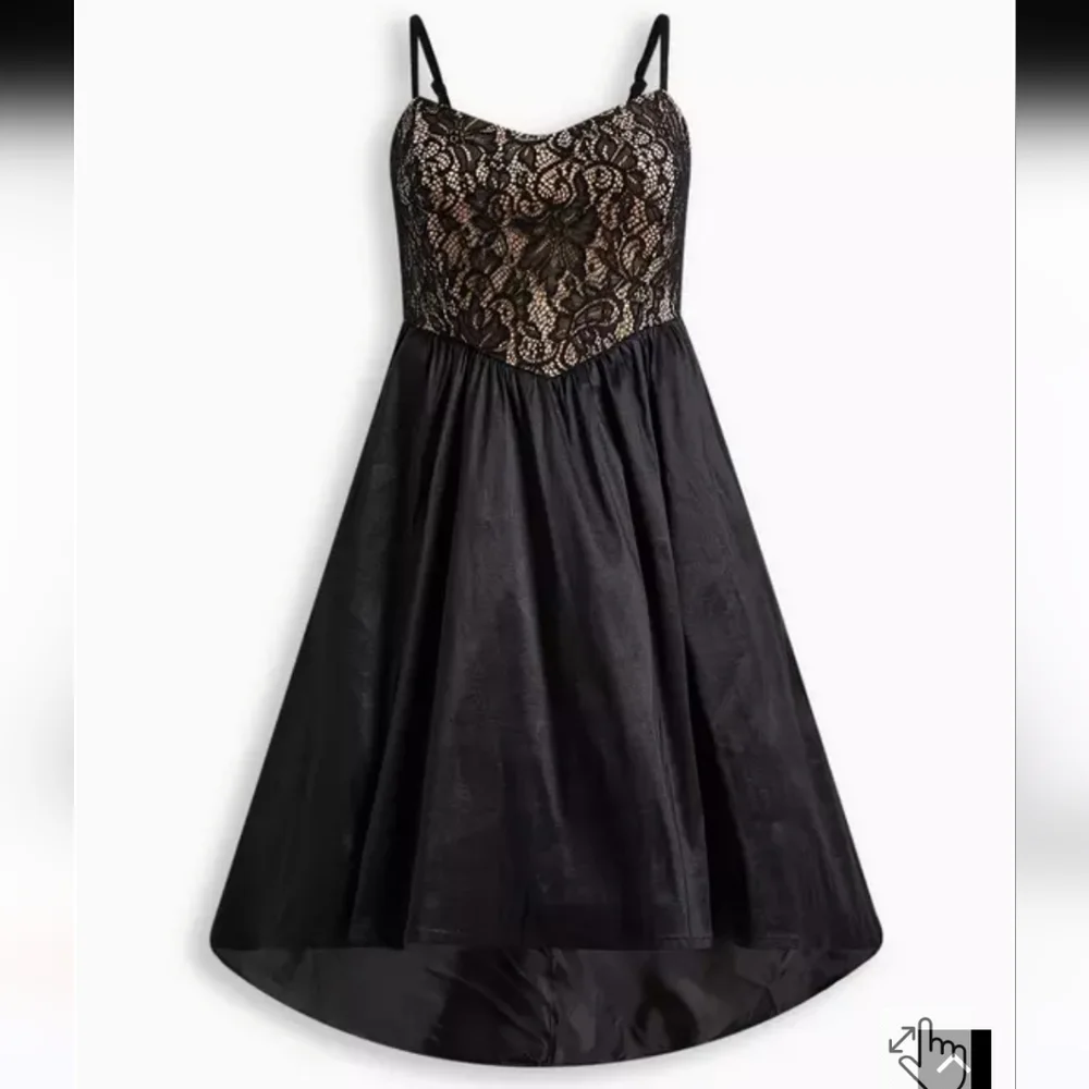 NWOT Torrid Maxi Ponte Sweetheart Neck Hi-Lo Elegant Black Lace Dress - Picture 5 of 7